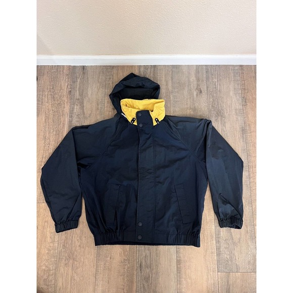 VTG TOMMY HILFIGER Colorblock Spellout Hooded Wind Rain Jacket Size Large